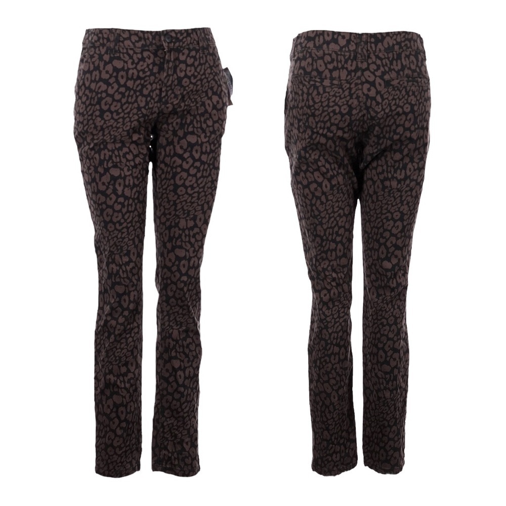 Sanctuary Brown Leopard Print Cotton Twill Chino Pants Size 28 NWT